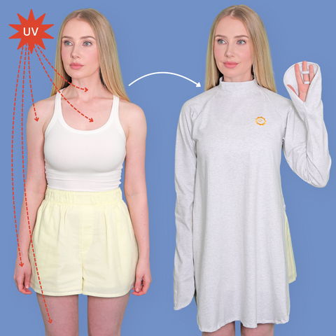 Sun Smock UPF 50+ Driving Top with Gloves + Thigh Coverage