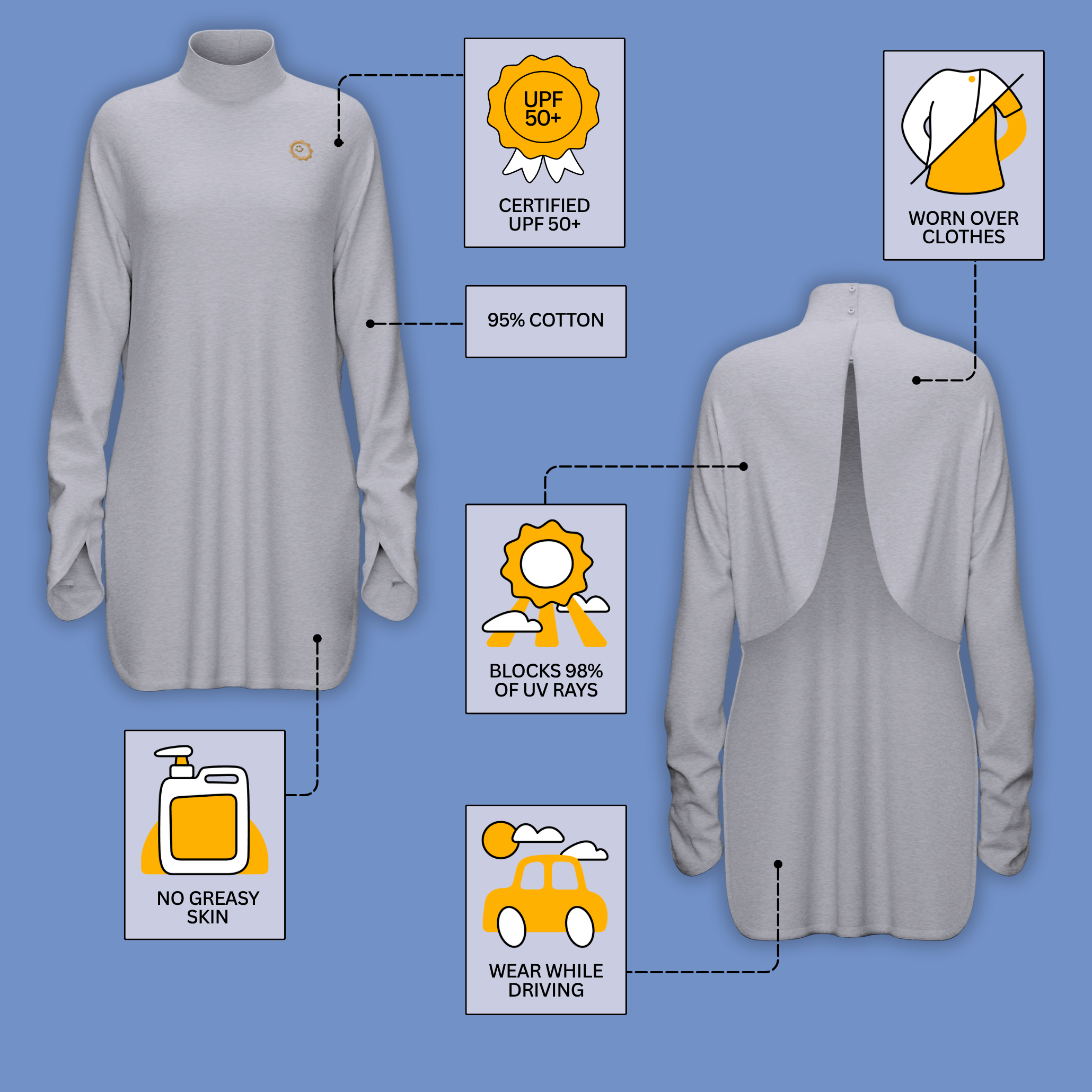 Sun Smock Turtleneck Long with Gloves