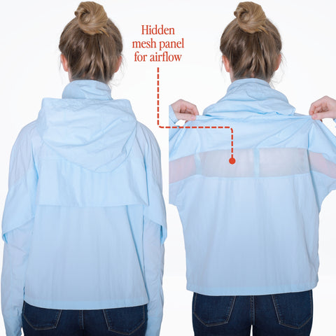 Deluxe Hooded Sun Jacket Lightweight UPF 50+