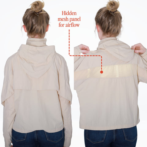 Deluxe Hooded Sun Jacket Lightweight UPF 50+