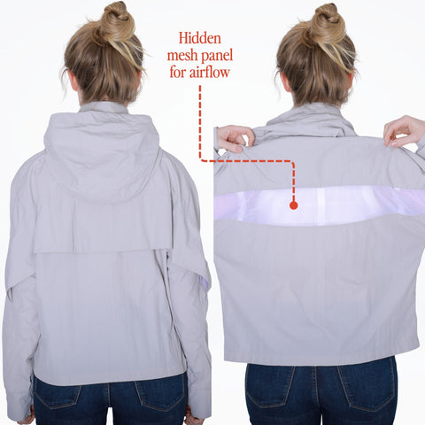 Deluxe Hooded Sun Jacket Lightweight UPF 50+